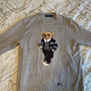 Ralph Lauren Gray Sweater with Bear Design
